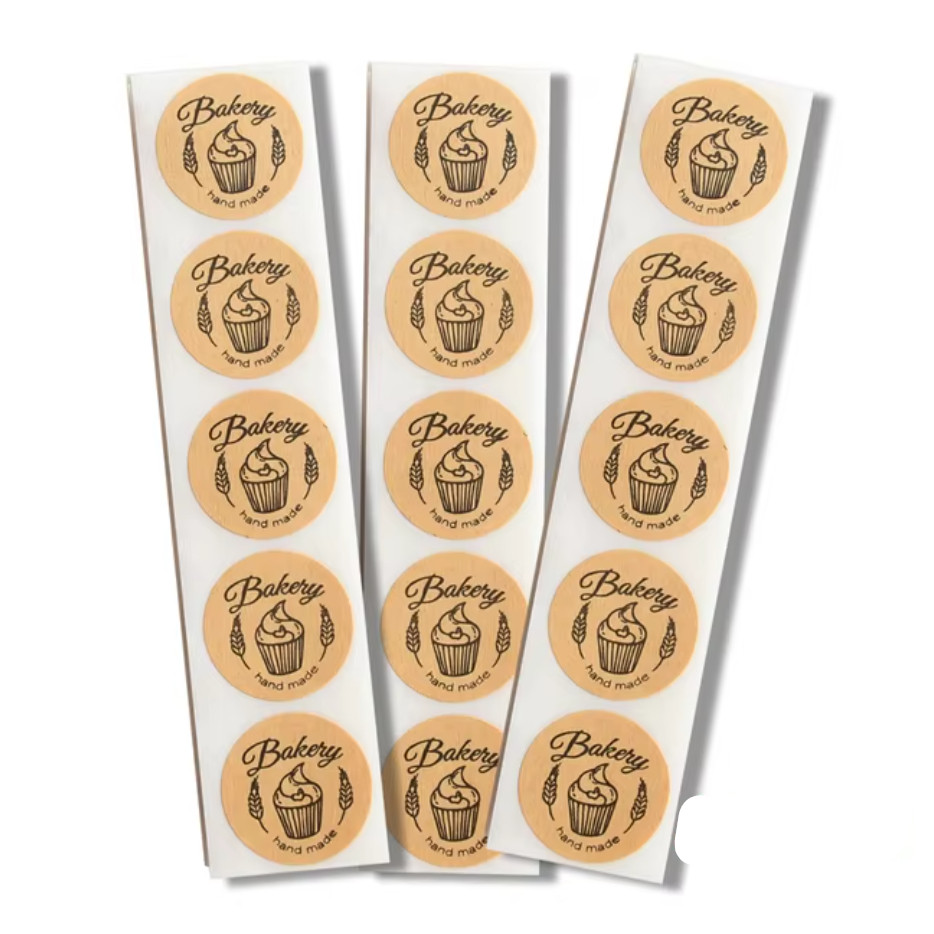 50/500pcs Kraft Paper Homemade Stickers With Love Scrapbook Stickers Envelope And Packaging Stamps 贴纸牛皮纸圆形卷装标签 (4000T) - Image 10