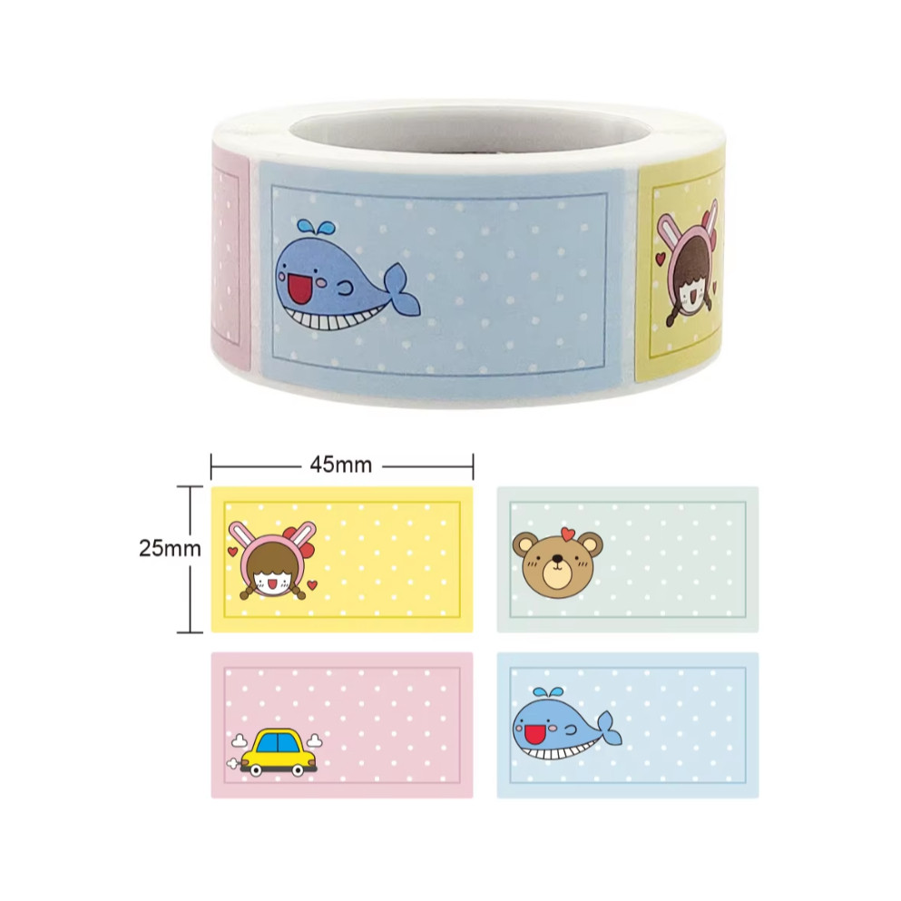 Children cartoon sticker cute pattern stationery school teacher supplies reward label record sticker 卡通可爱手帐文具贴姓名贴(2435L) - Image 7