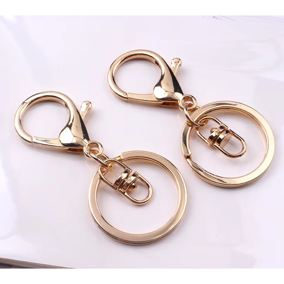 1pc 30mm Multiple Colors Key Chains Rings Round Golden Gold-Plate Hook Lobster Clasp Keychain(1456L) - Image 10