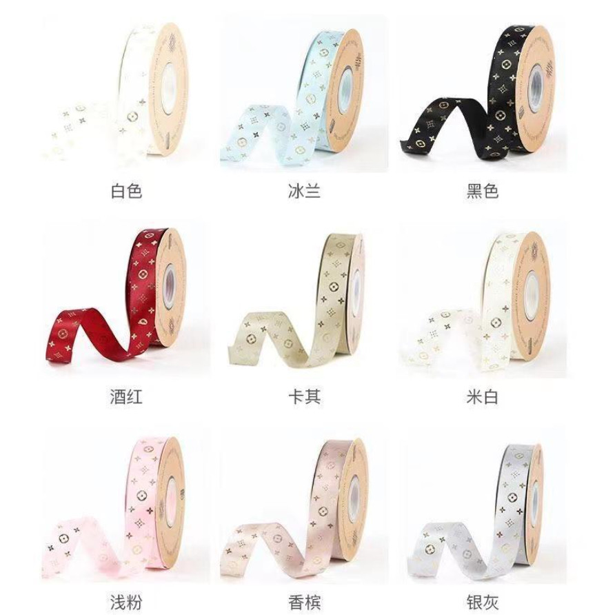 2.5cm 1yard LV Ribbons Gifts Box Packaging For Christmas Birthday Event Party Decoration Cake Flower Bowknot(1890L) - Image 8