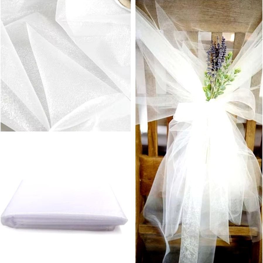 150cm wide 1yard Wedding Organza Tulle Roll For DIY Party Backdrops Chair Sashes Bow Dessert Table Swags Runners(1007L) - Image 6