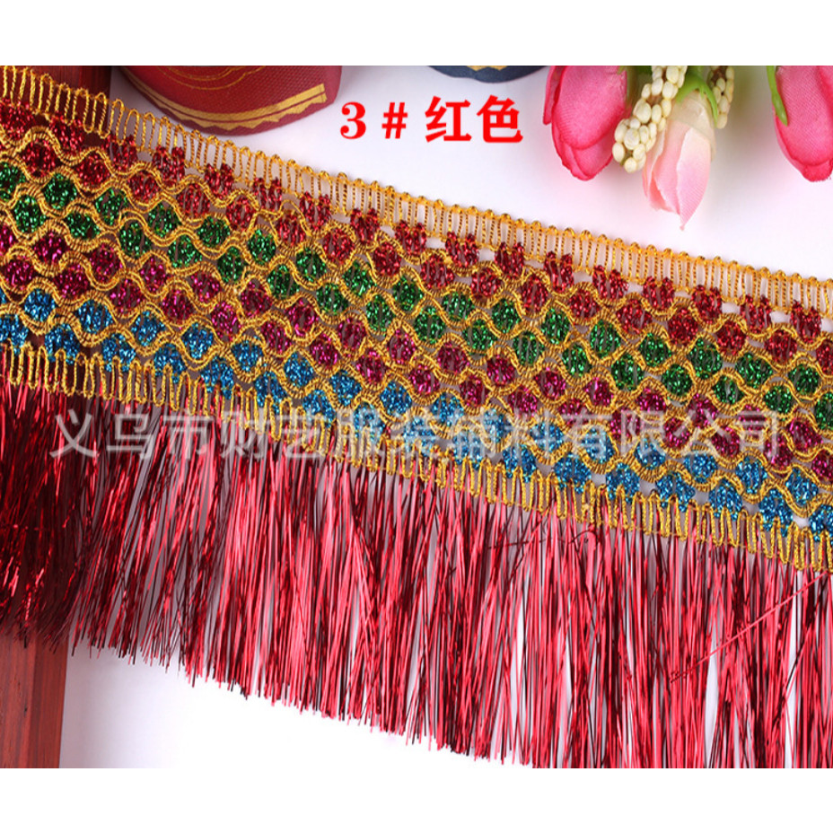 1yard 5.5cm~8cm Silk Tassel fringe sewing bang tassel trim decorative Curtain Tassel for Craft Jewelry亮闪民族花边(1556L) - Image 10