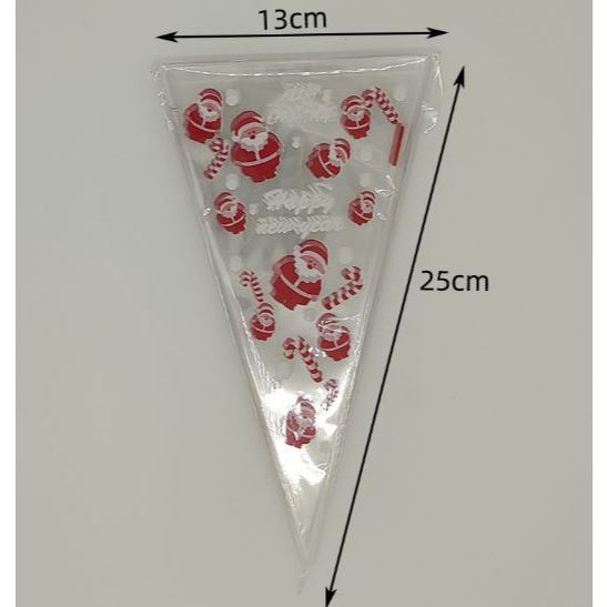 100PCS Christmas Snowflake Santa Clear Cone Treat Bags Cellophane Treat Bags Plastic Cone Bags Bags(2195L) - Image 13