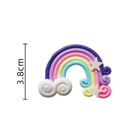 Mini Cute Rainbow/beauty girl taking balloon Cake Topper Unicorn Birthday Party Supplies Gift Rainbow Cake Topper(1251L) - Image 7
