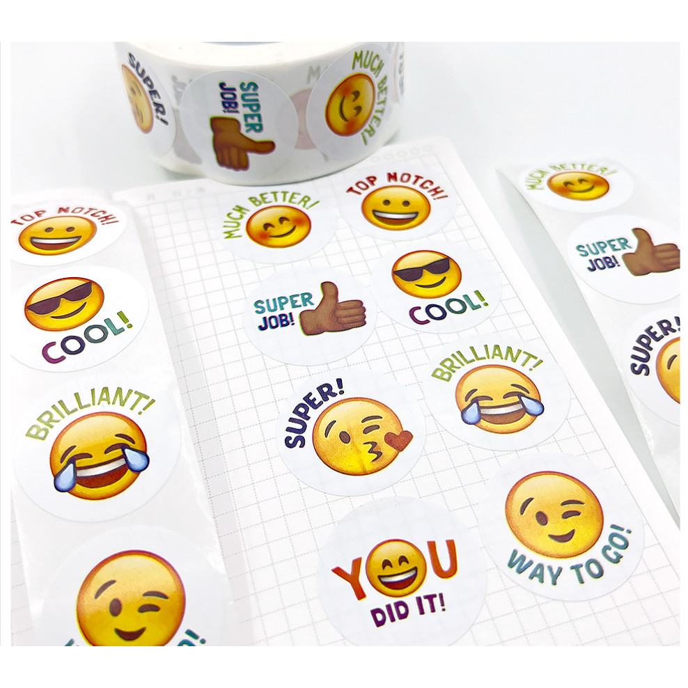 50-500pcs 8 Kinds of Expression Smiley Face Reward Stickers for Kids Game Toy Labels Festival Birthday可爱搞怪笑脸贴纸(2443L)