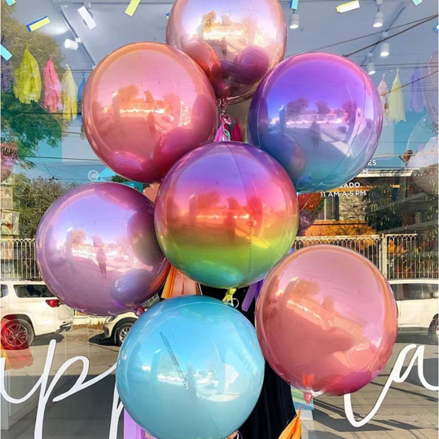 New Laser Gradient Color Baby Shower 4D Ball Party Supplies Reusable Fashion Favors 22 inch Party Decor(306L) - Image 5