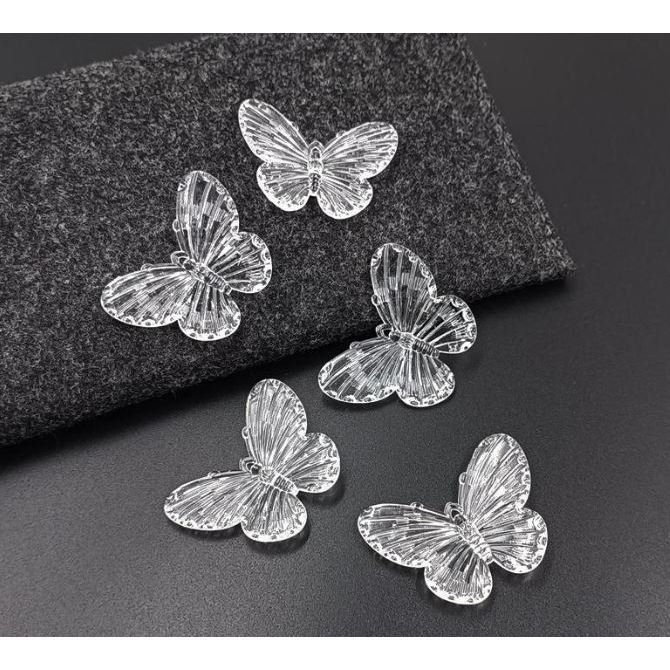 Mini Butterfly Hair Claws Transparent Resin Hair Claws Barrette Fashion Cute Sweet Hairpins 亚克力幻彩立体镭射蝴蝶(1172-2872L) - Image 18