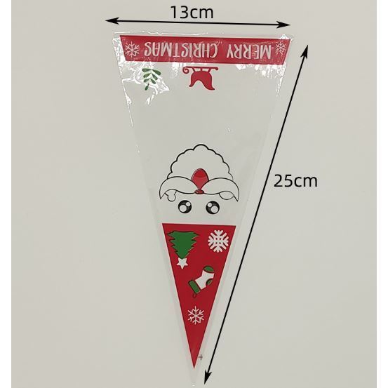 100PCS Christmas Snowflake Santa Clear Cone Treat Bags Cellophane Treat Bags Plastic Cone Bags Bags(2195L) - Image 10