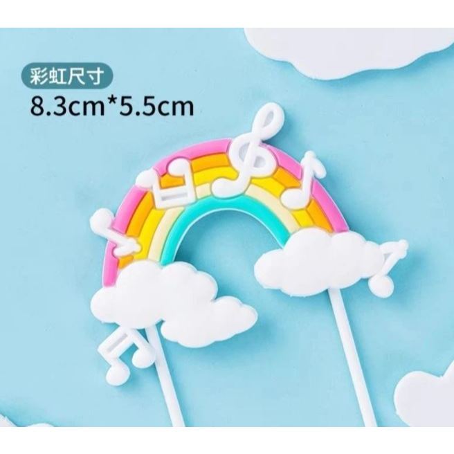 Mini Cute Rainbow/beauty girl taking balloon Cake Topper Unicorn Birthday Party Supplies Gift Rainbow Cake Topper(1251L) - Image 11