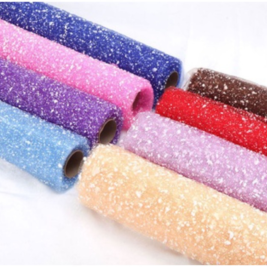 4yards x 50cm Craft Decor Packaging Snow Point Gauze Mesh DIY Wedding Party Bouquet Gift Box Wrapping Paper(1615L)