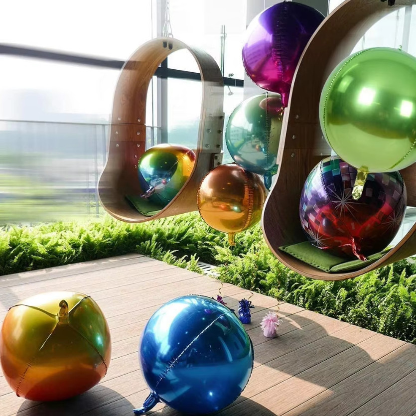 New Laser Gradient Color Baby Shower 4D Ball Party Supplies Reusable Fashion Favors 22 inch Party Decor(306L) - Image 9