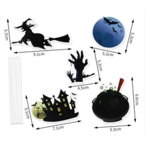 Halloween Cake Topper Happy Halloween Cake Topper Decorative Sign Party Decoration Supplies Cake Decorating (1342L) - Image 10