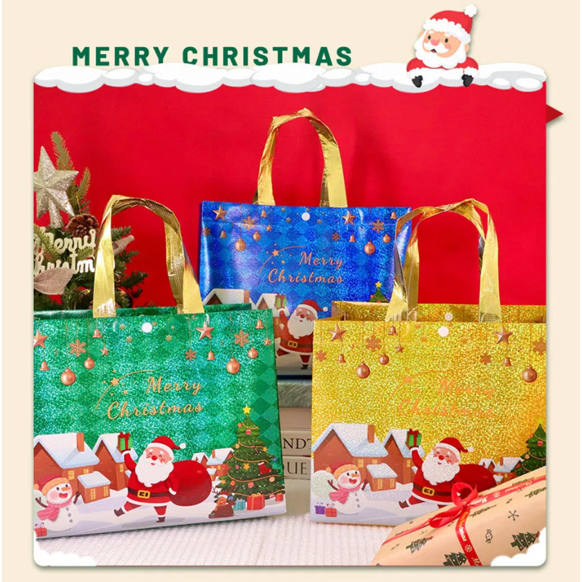 Christmas Pressed Non-woven Laminated Handheld Bags (4022L) - Image 9