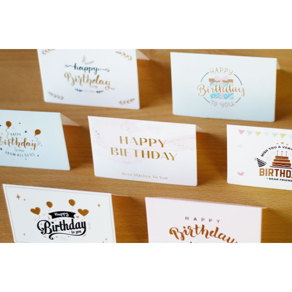 Birthday themed simple gold foil birthday greeting card, folding 3D message card (4045L)