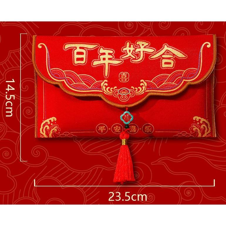 Chinese Wedding Red Envelopes with Pendant Spring Festival Red Pocket Lucky Money Hong Bao Card Envelope Wedding (3224L) - Image 7
