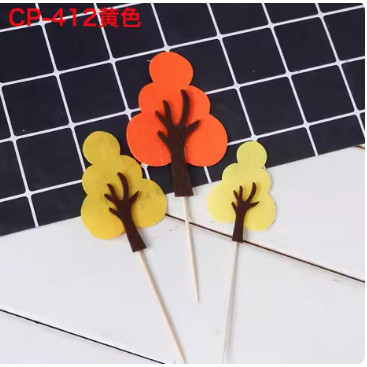 Cyuan Felt Green Trees Cake Toppers Woodland Jungle Party Happy Birthday ChildrenPartyBabyShowerBoyCakeDecoration(1145L) - Image 20