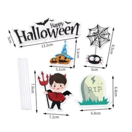 Halloween Cake Topper Happy Halloween Cake Topper Decorative Sign Party Decoration Supplies Cake Decorating (1342L) - Image 8
