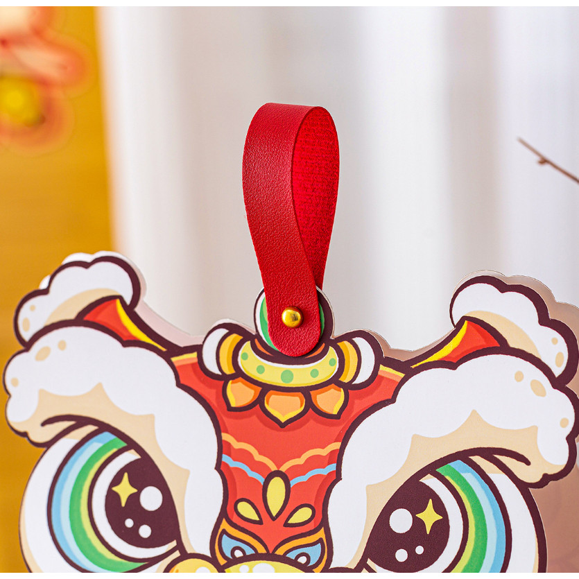 Chinese New Year–themed candy/gift packaging box designed in the shape of a lion dance (舞狮) head(4015L) - Image 6