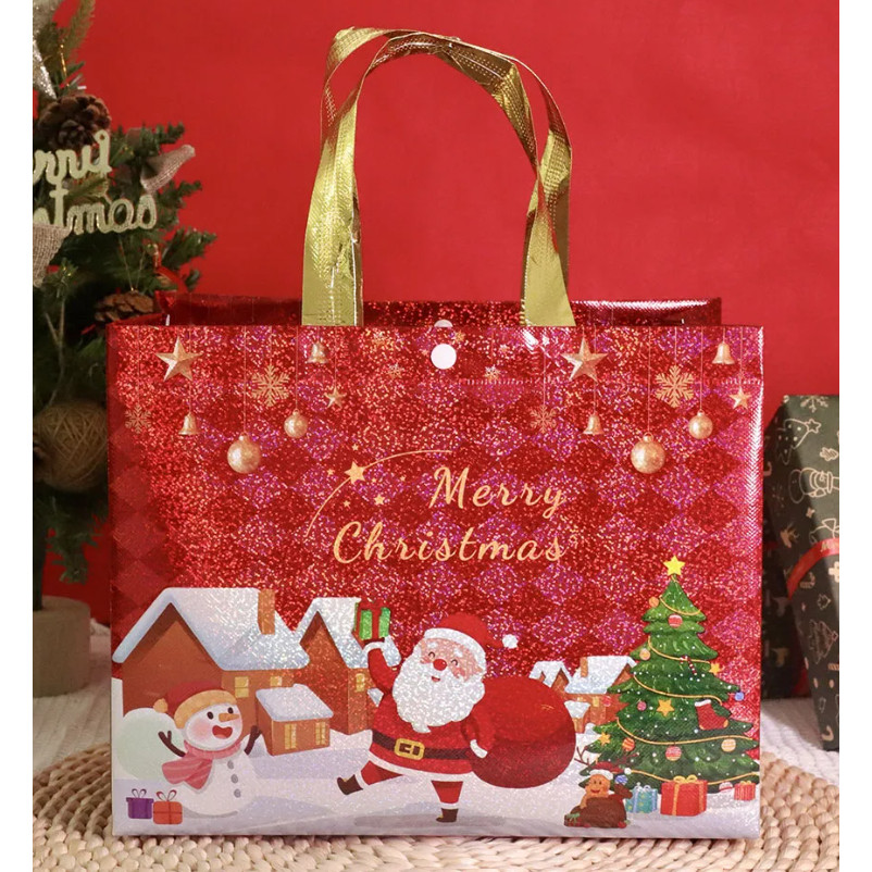 Christmas Pressed Non-woven Laminated Handheld Bags (4022L) - Image 10