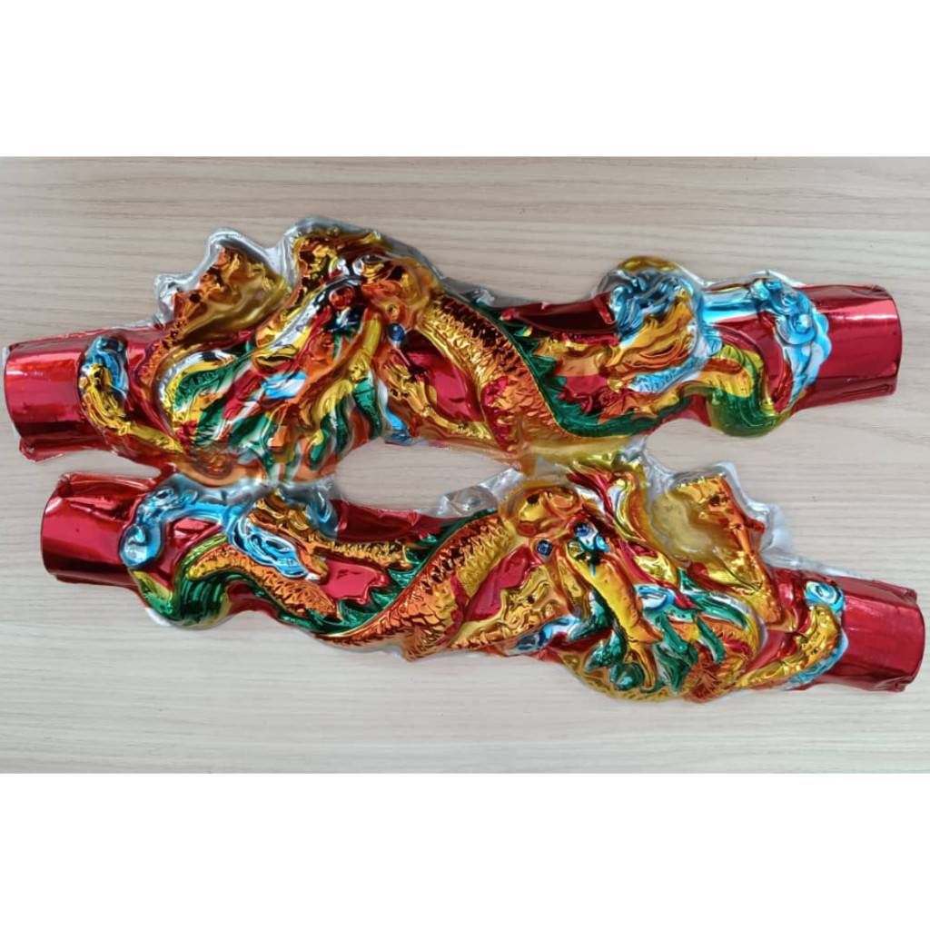 Plastic gold-plated dragon and phoenix pair, vacuum-formed colorful dragon and phoenix 塑料镀金对龙对凤 (4026L) - Image 6