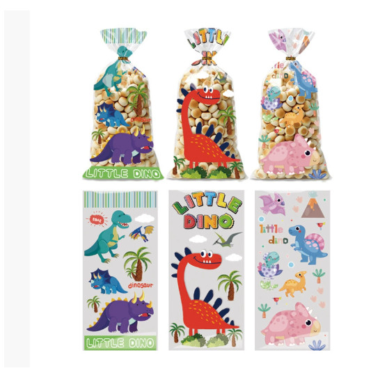 50pcs Cute candy Cellophane Bags Birthday Party Favors gift Bags for Candy Cookies treat pack bag baby girl boy (3197L) - Image 3