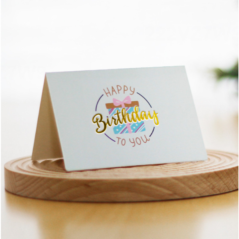 Birthday themed simple gold foil birthday greeting card, folding 3D message card (4045L) - Image 13