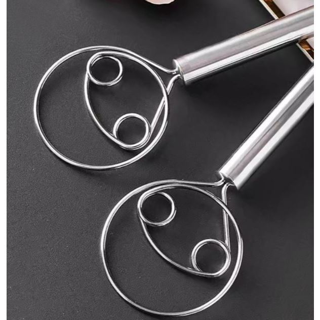 Danish Dough Bread Whisk Stainless Steel Handle Kitchen Baking Tools Pastry Manual Mixer Egg Beater Self Turning(3213L) - Image 6