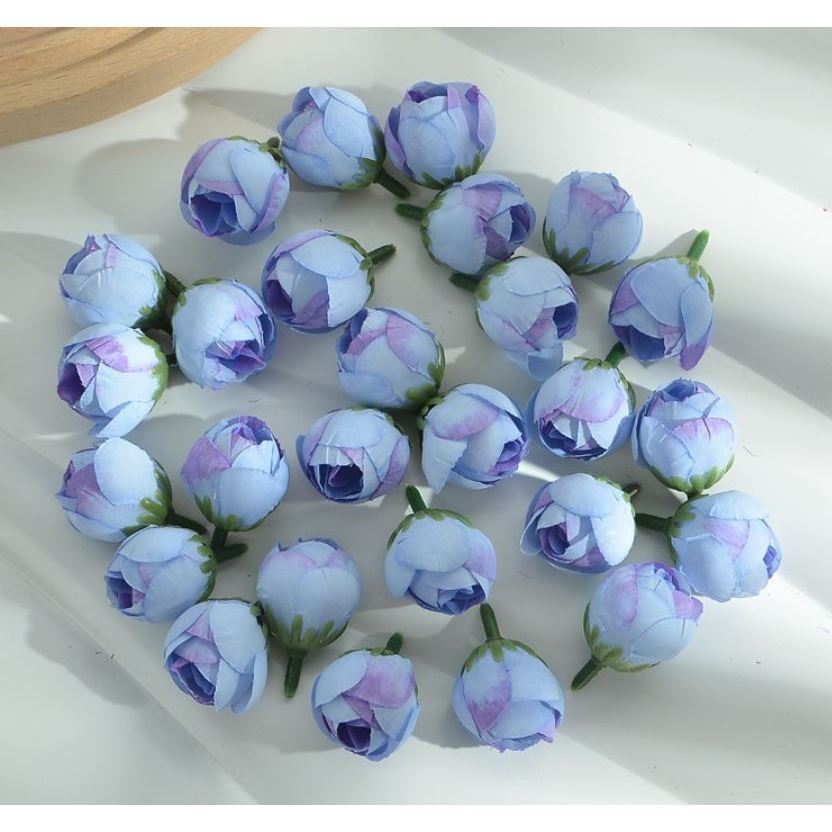 5pcs Mini Tea Bud 2cm Artificial Rose DIY Production Wrist Flower Material Accessories Straw Hat Hair Card Decor(3240L) - Image 3