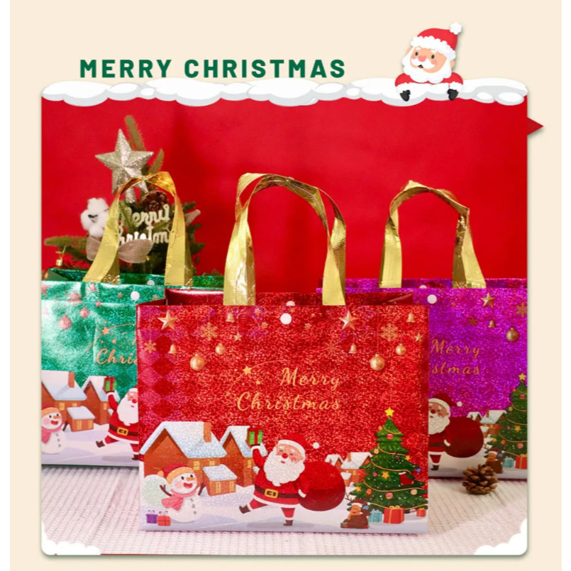 Christmas Pressed Non-woven Laminated Handheld Bags (4022L)