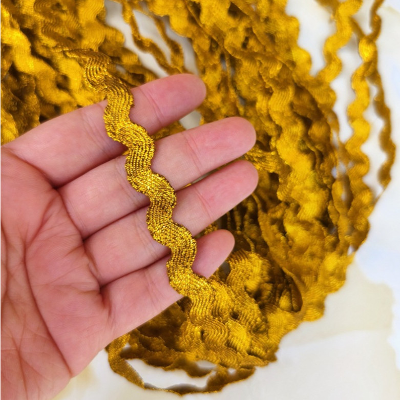 1yard 8mm Ric Rac Zig Zag Lace Wave Bending Fringe Trim Ribbon Curved webbing Laciness For DIY Sewing 波纹水浪边花(2973L) - Image 6