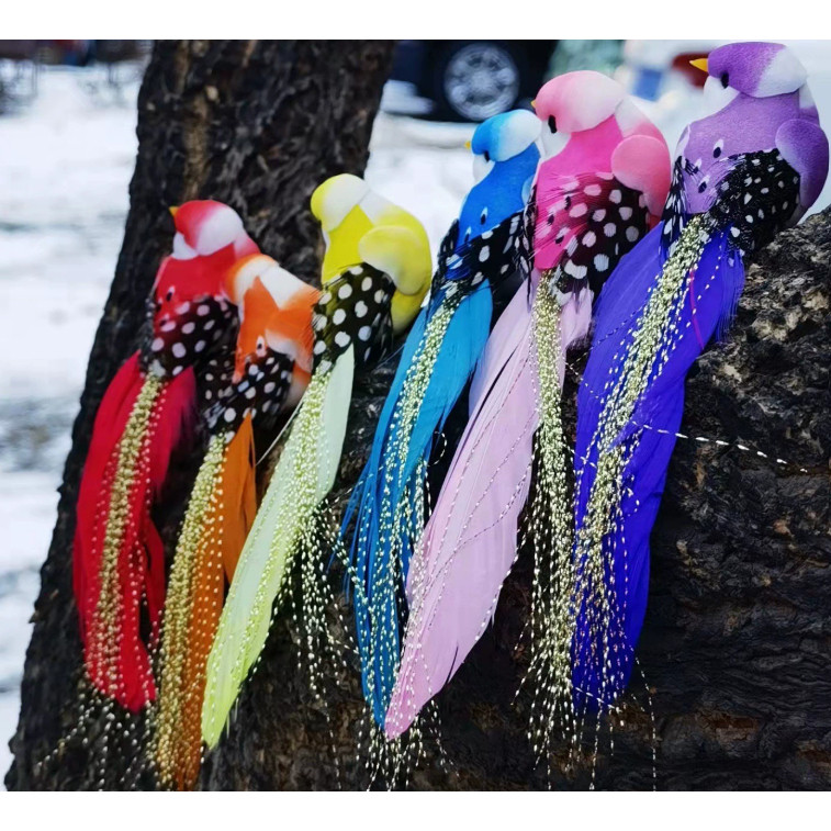 Simulation Birds Foam Artificial Bird Hanging Ornaments New year Christmas Tree Decorative Birds for Home Garden (4038L) - Image 3