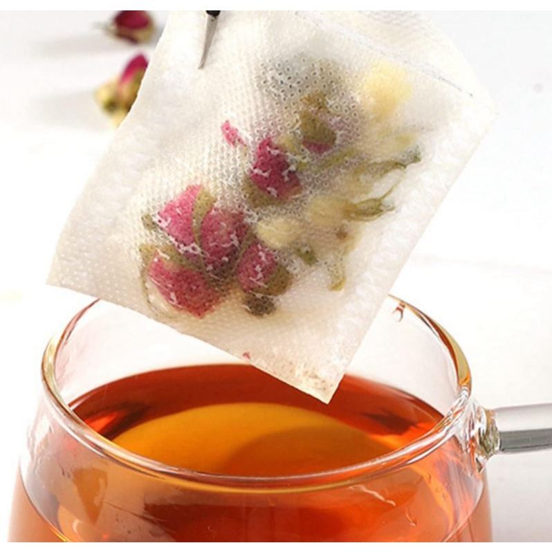 100Pcs Tea Filter Bags, Disposable Tea Bags Drawstring Empty Tea Infuser Seal Filter Tea Bags for Loose Leaf Tea (3202L) - Image 3
