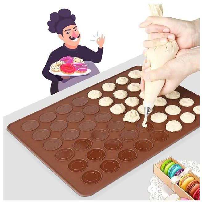 48 Cavity Baking Mat Silicone Macaron Pastry Oven Baking Mould Sheet Mat Macaroon Sheet Bakeware (3205L)