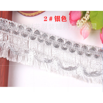 1yard 3.8/5.5cm European and American style small row to be mixed color tablecloth curtain row to fringed 欧美金银丝花边(2674L) - Image 12