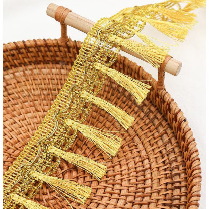 1yard 3.8/5.5cm European and American style small row to be mixed color tablecloth curtain row to fringed 欧美金银丝花边(2674L) - Image 11
