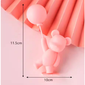 Cute Glowing Balloon Pink Gold Bear Love Cake Topper Valentine's Day Gift Baby Birthday Baking Dessert Decor(2009L) - Image 12