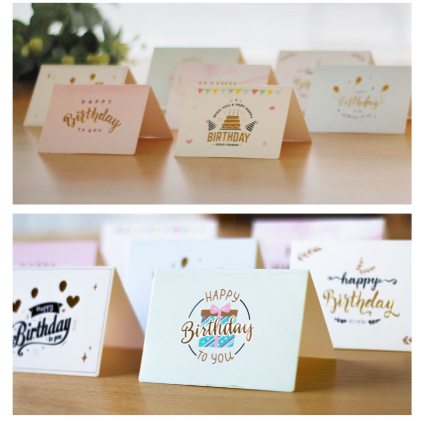 Birthday themed simple gold foil birthday greeting card, folding 3D message card (4045L) - Image 6