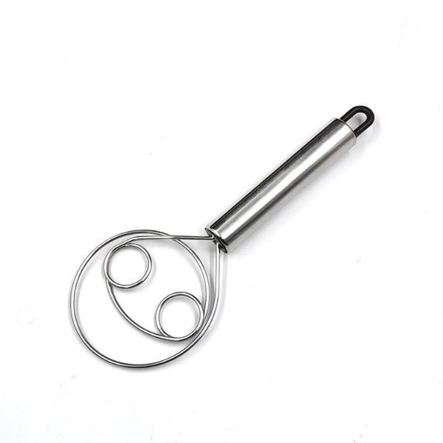 Danish Dough Bread Whisk Stainless Steel Handle Kitchen Baking Tools Pastry Manual Mixer Egg Beater Self Turning(3213L) - Image 9