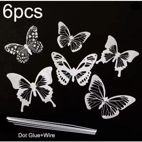 1set Wall Stickers 3D Hollow Rosegold Butterfly Decorative Sticker for Home Living Room Bedroom Kids Room双面蝴蝶(2558L) - Image 15