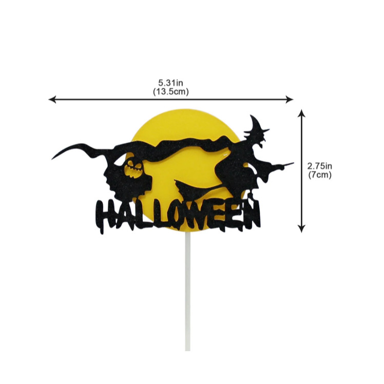 Halloween Cake Topper Happy Halloween Cake Topper Decorative Sign Party Decoration Supplies Cake Decorating (1342L) - Image 4