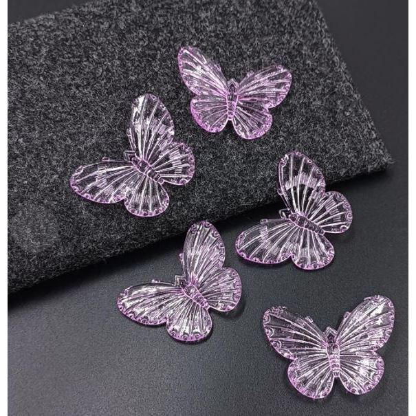 Mini Butterfly Hair Claws Transparent Resin Hair Claws Barrette Fashion Cute Sweet Hairpins 亚克力幻彩立体镭射蝴蝶(1172-2872L) - Image 10