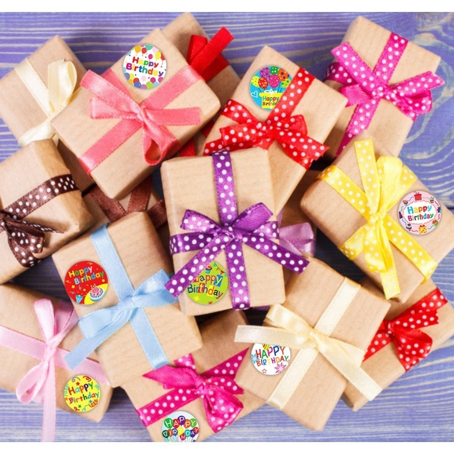 500pcs Adorable Round Happy Birthday Sticker In Designs Kawaii Stationery Cute Things Love 生日祝福贴纸 (2432L) - Image 4