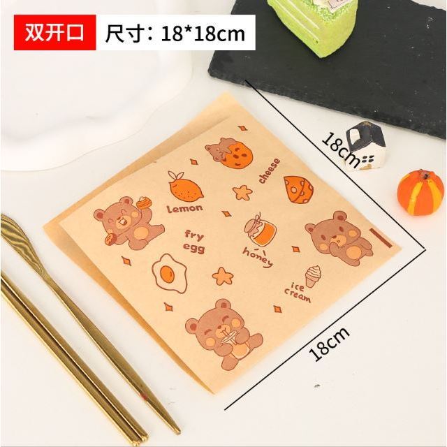 20pcs Triangle Paper Bag for Food Wrapping Disposable Burger Sandwich Bread Greaseproof Paper Bag No Need to Fold(3200L) - Image 6
