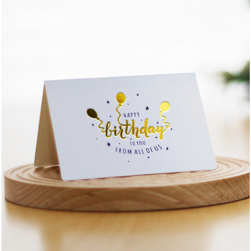 Birthday themed simple gold foil birthday greeting card, folding 3D message card (4045L) - Image 12