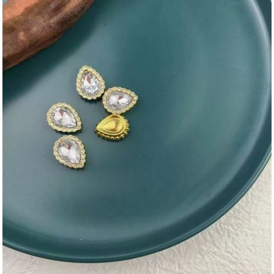 5pcs Water Drop Claw Rhinestones Gold or Silver Back for DIY Wedding Dress Shoes Decoration Accessories (3242L) - Image 6