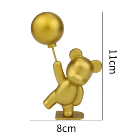 Cute Glowing Balloon Pink Gold Bear Love Cake Topper Valentine's Day Gift Baby Birthday Baking Dessert Decor(2009L) - Image 13