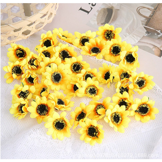 5pcs 6.5/7.5cm Large Silk Sunflower Artificial Flower Head For Wedding Box Decor Headmade Scrapbooking Access(1738L) - Image 7