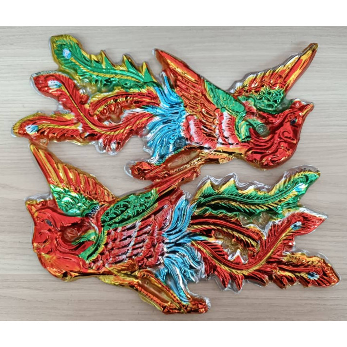 Plastic gold-plated dragon and phoenix pair, vacuum-formed colorful dragon and phoenix 塑料镀金对龙对凤 (4026L) - Image 4