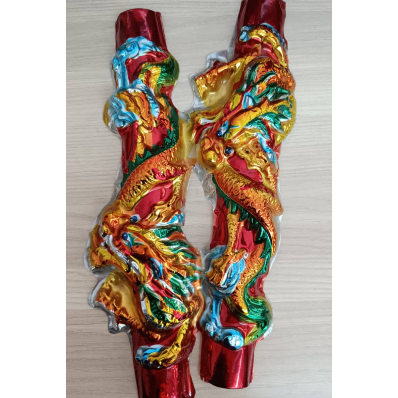 Plastic gold-plated dragon and phoenix pair, vacuum-formed colorful dragon and phoenix 塑料镀金对龙对凤 (4026L) - Image 12