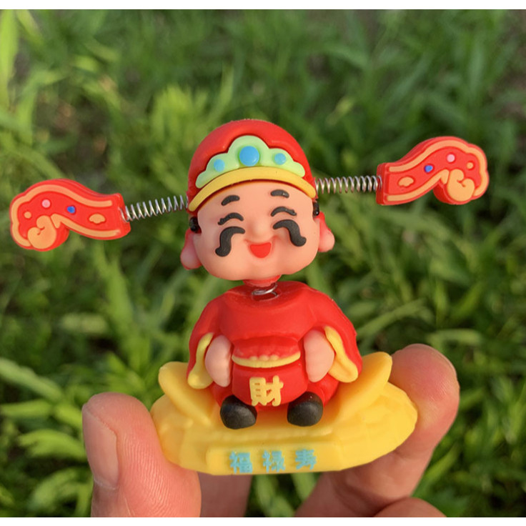 Nodding God Of Wealth Figure - God Of Wealth Moving Decor Car Dashboard Dancing Toy Bonsai Doll Decor (3186L) - Image 4
